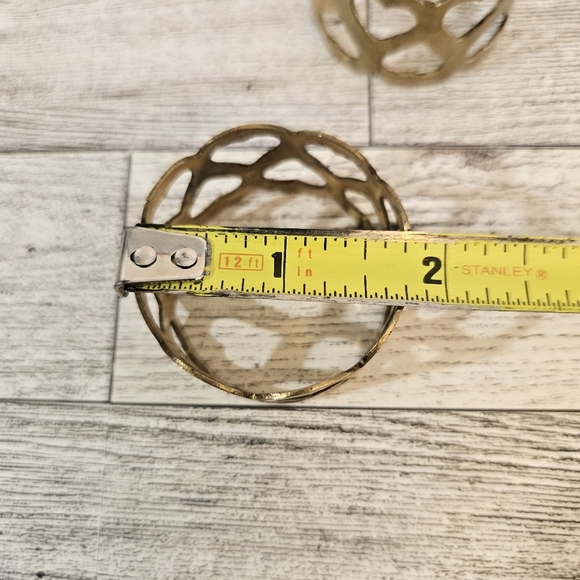 Vintage Brass Napkin Rings With Heart Cutouts - Picture 3 of 4